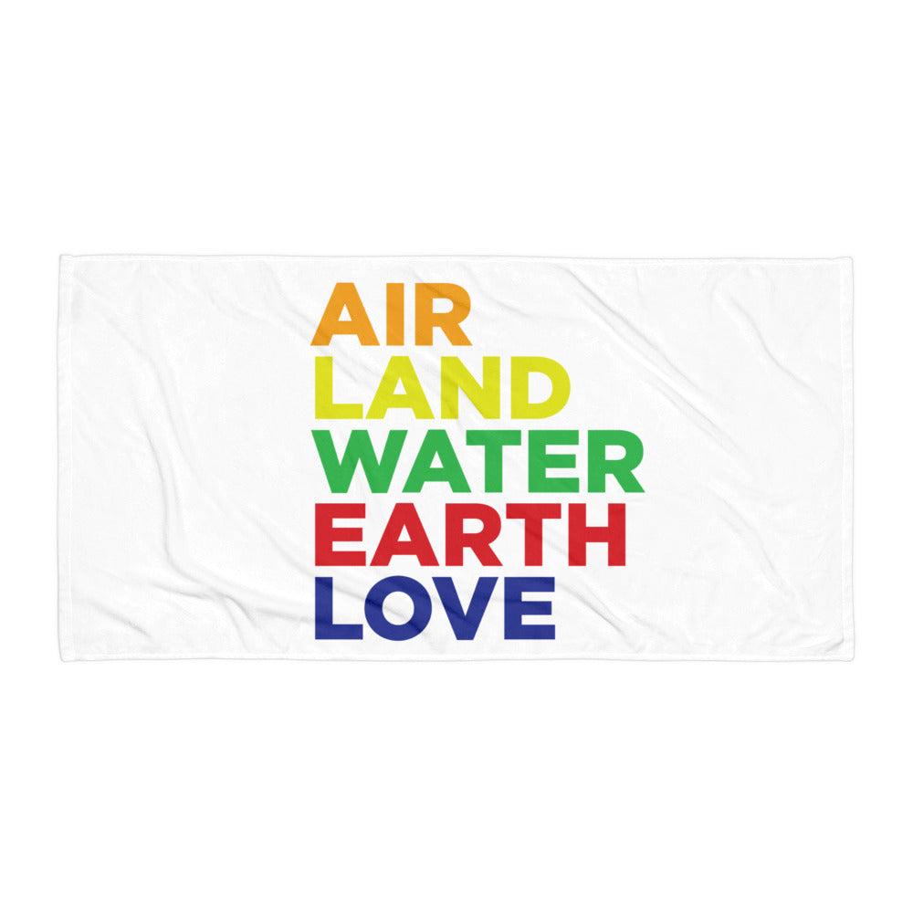 Everything worth protecting, wrapped in rainbow. Air, land, earth, water, love, the elements we fight for.