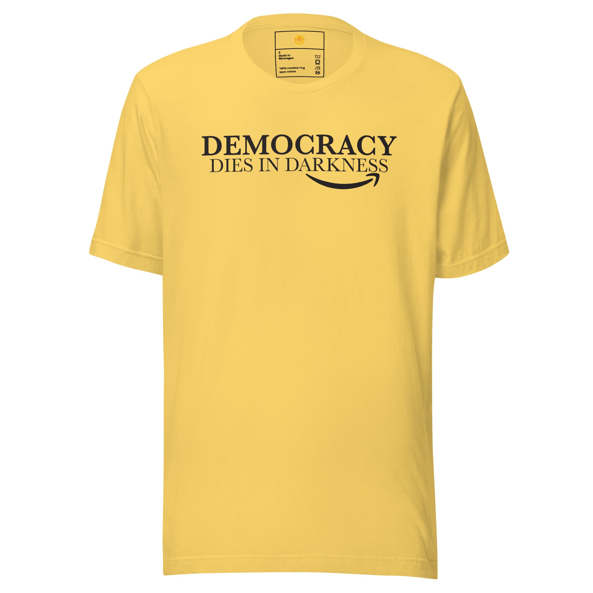 Democracy Dies in Darkness Shirt Yellow