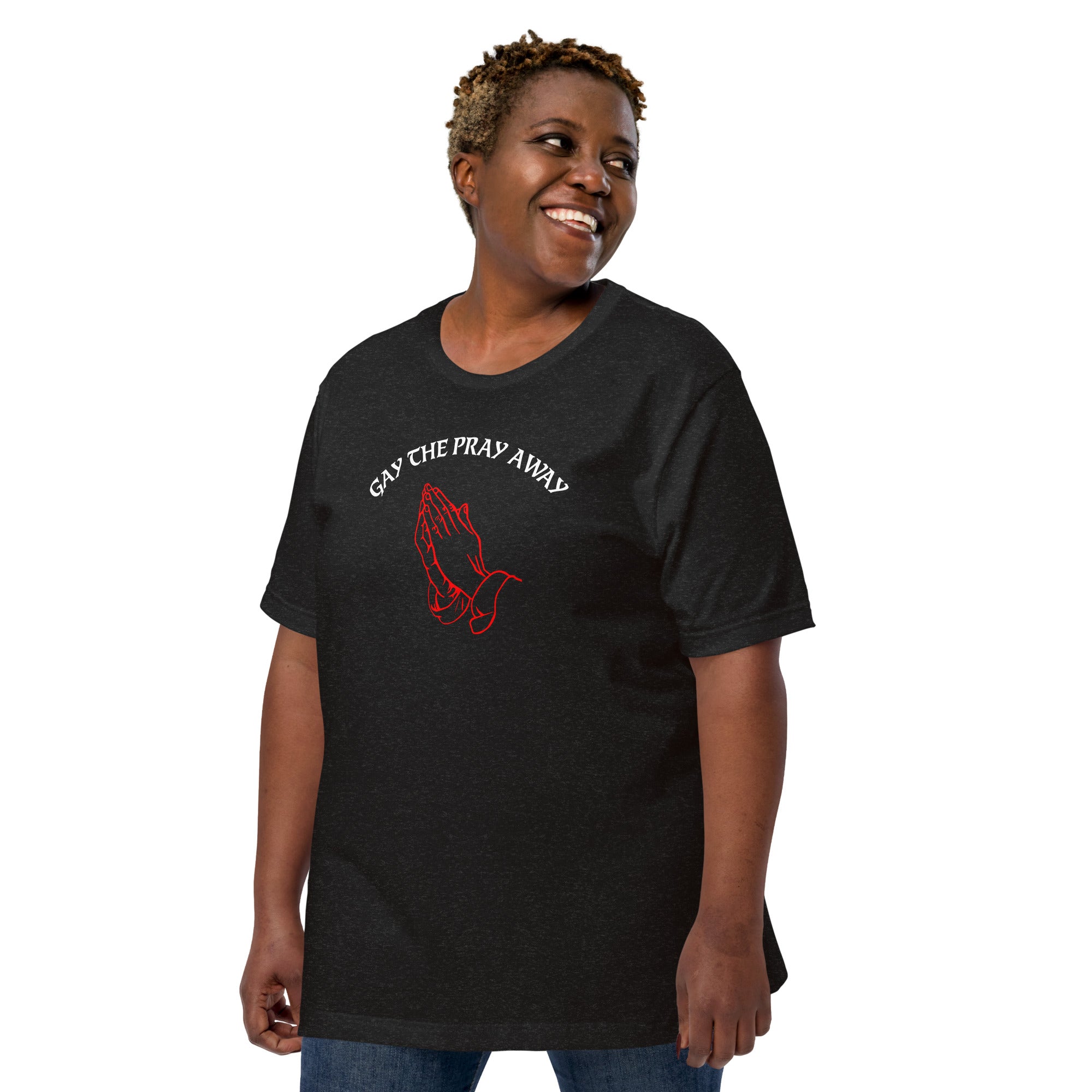 Gay The Pray Away Black Tee Model 1