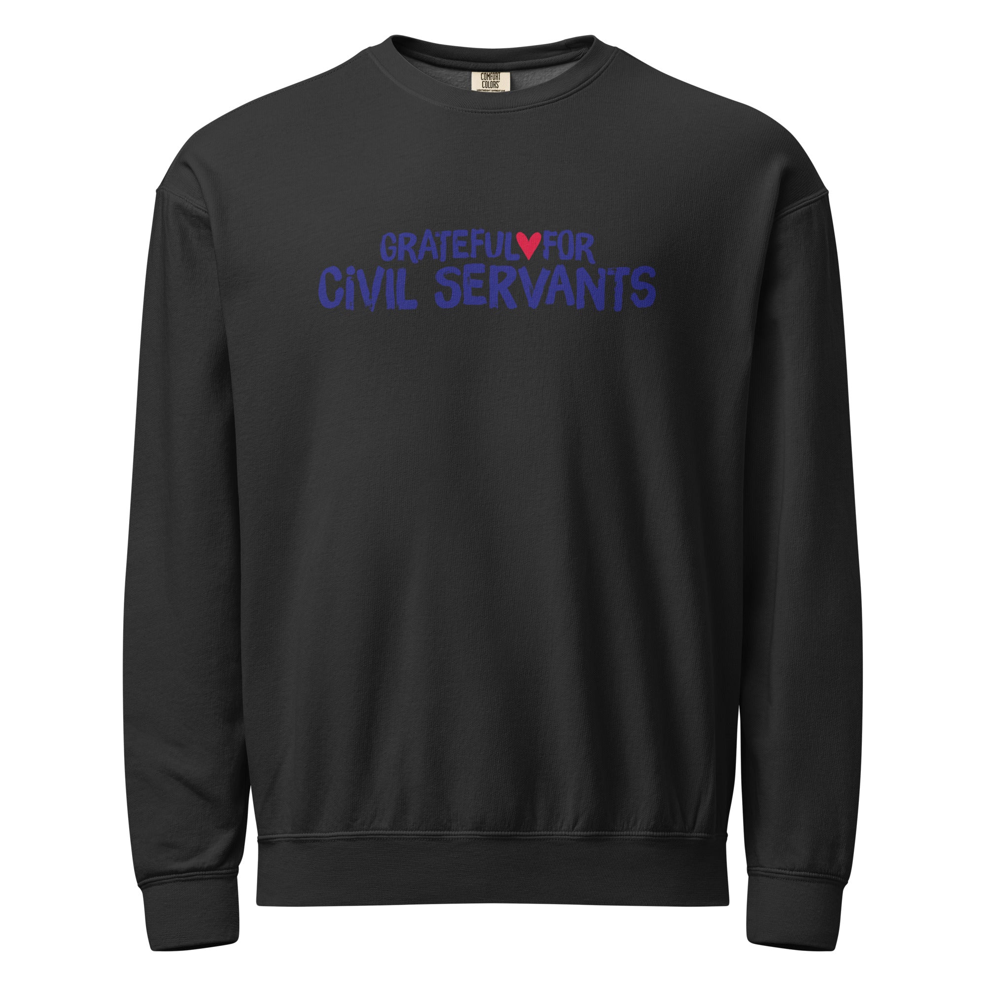 Grateful for Civil Servants Crewneck Sweatshirt Black