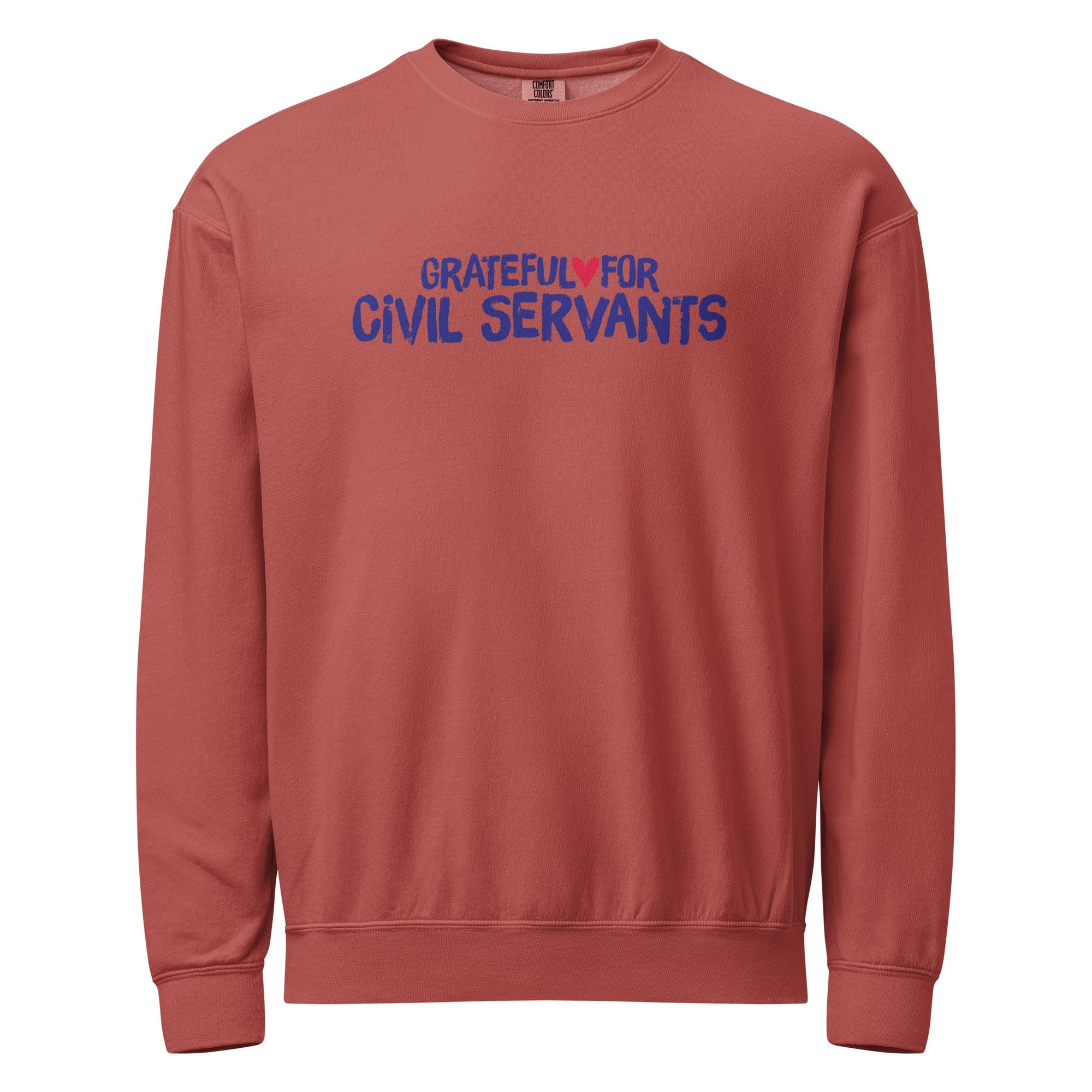 Grateful for Civil Servants Crewneck Sweatshirt Red