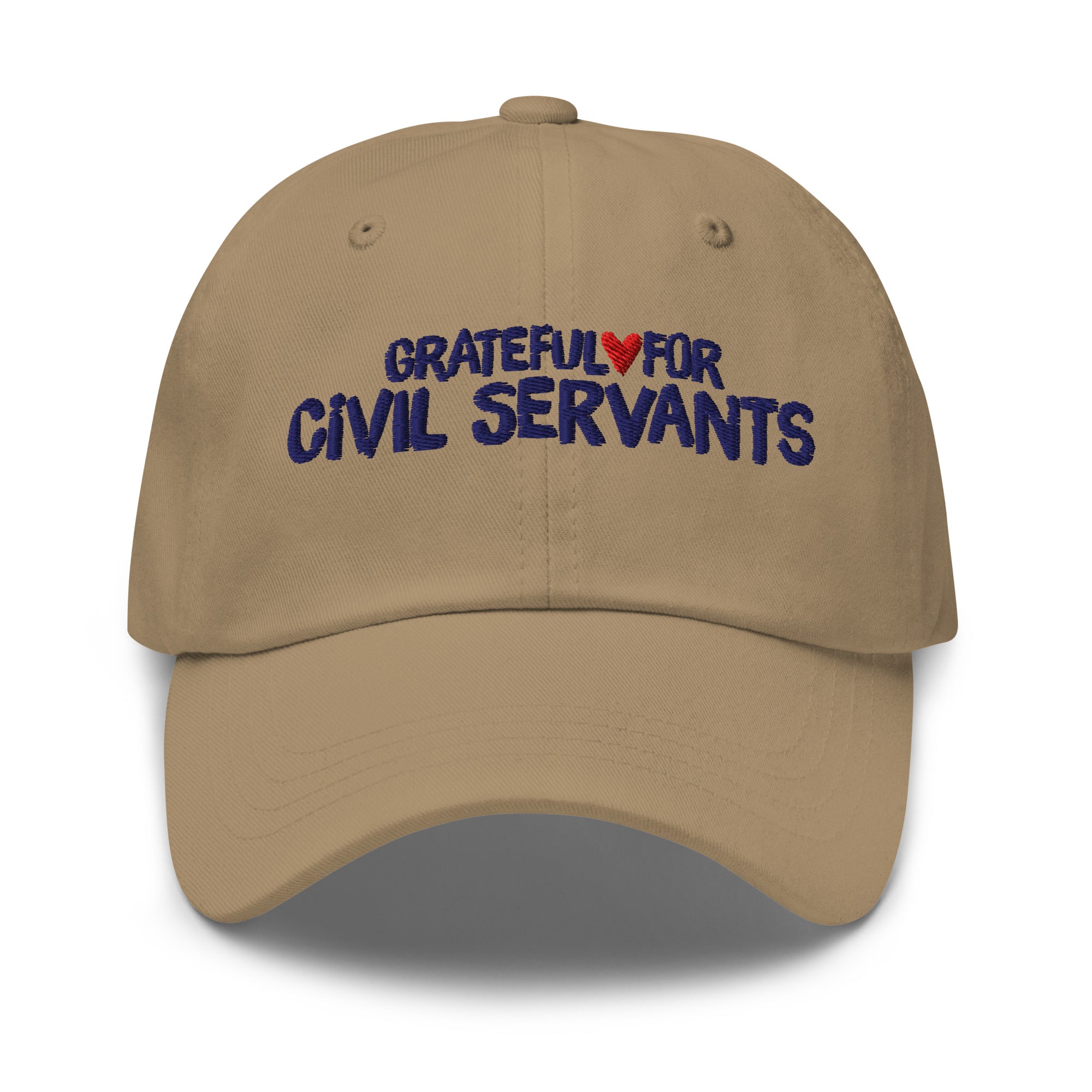 Grateful for Civil Servants Embroidered Hat Khaki