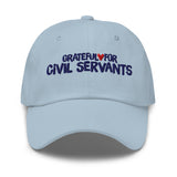 Grateful for Civil Servants Embroidered Hat Light Blue