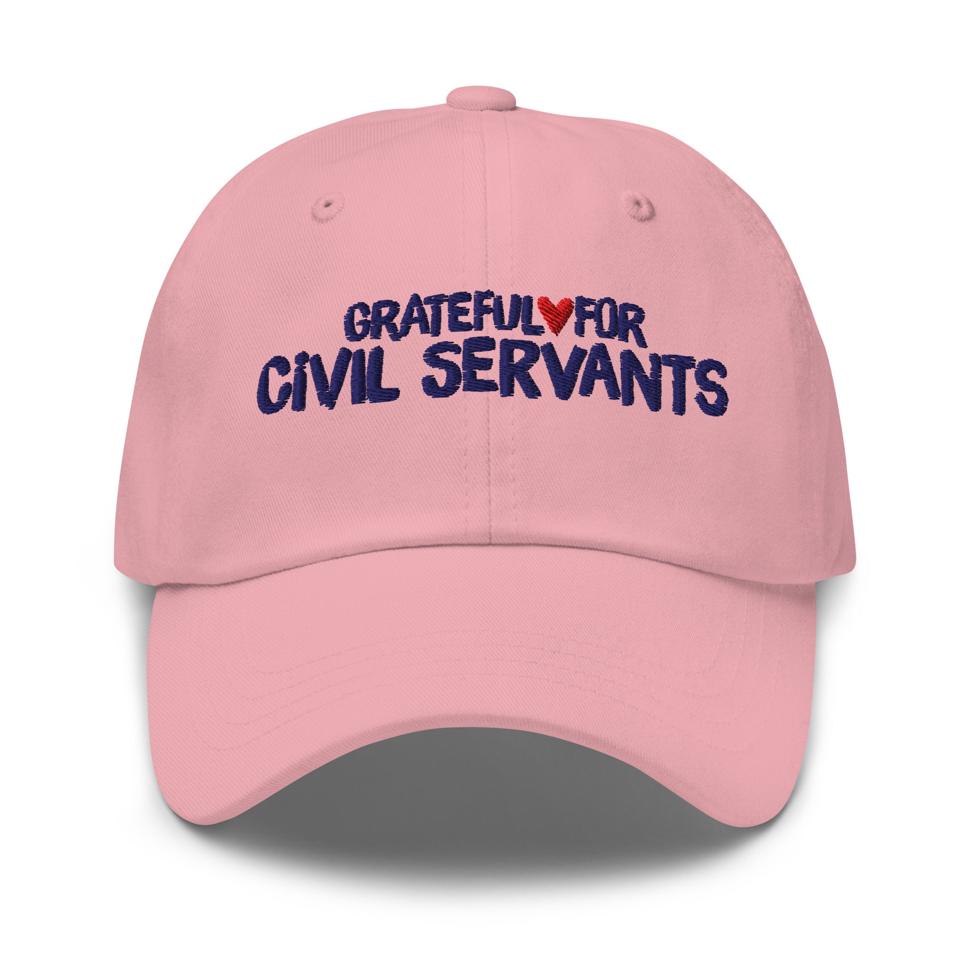 Grateful for Civil Servants Embroidered Hat Pink