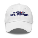 Grateful for Civil Servants Embroidered Hat White