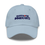 Grateful for Immigrants Embroidered Hat Blue