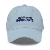 Grateful for Immigrants Embroidered Hat Blue
