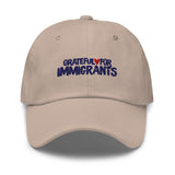 Grateful for Immigrants Embroidered Hat Stone